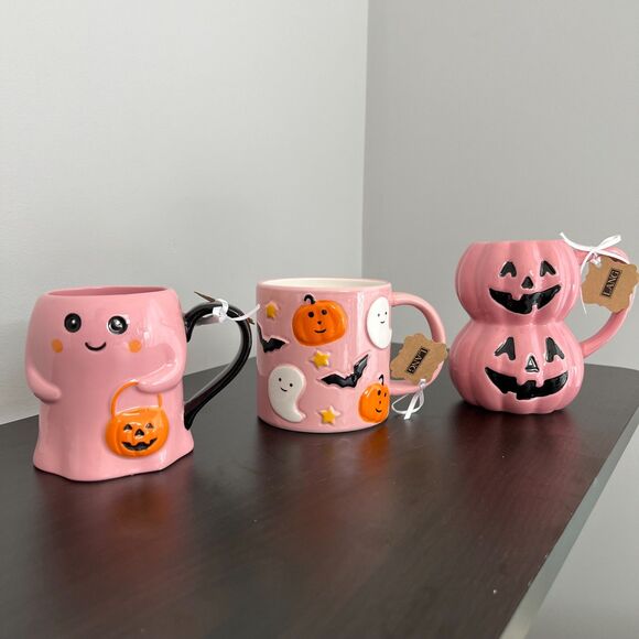 Pink Halloween Mug Lot by Lang - Picture 1 of 6